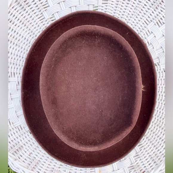 Vintage Golden Gate Hat Co. "Belmont" hat in Brown w/ Feather pork pie fedora - Picture 4 of 8